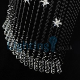 Lustre moderno contemporâneo, luminária pendente embutida, luz de gota de chuva de cristal