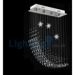 Lustre moderno contemporâneo, luminária pendente embutida, luz de gota de chuva de cristal