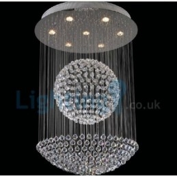 Lustre moderno contemporâneo, luminária pendente embutida, luz de gota de chuva de cristal
