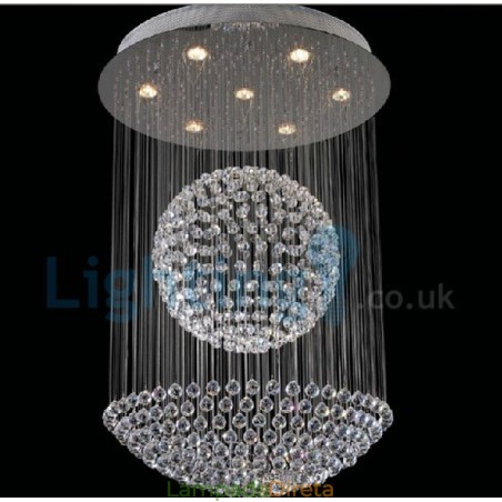 Lustre moderno contemporâneo, luminária pendente embutida, luz de gota de chuva de cristal