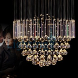 Lustre moderno contemporâneo, luminária pendente embutida, luz de gota de chuva de cristal