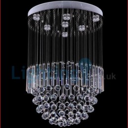 Lustre moderno contemporâneo, luminária pendente embutida, luz de gota de chuva de cristal