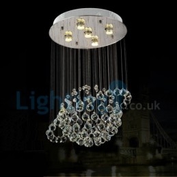 Lustre moderno contemporâneo, luminária pendente embutida, luz de gota de chuva de cristal