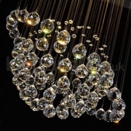 Lustre moderno contemporâneo, luminária pendente embutida, luz de gota de chuva de cristal