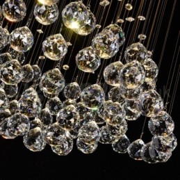 Lustre moderno contemporâneo, luminária pendente embutida, luz de gota de chuva de cristal