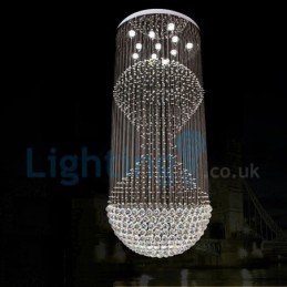 Lustre moderno contemporâneo, luminária pendente embutida, luz de gota de chuva de cristal