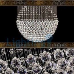 Lustre moderno contemporâneo, luminária pendente embutida, luz de gota de chuva de cristal