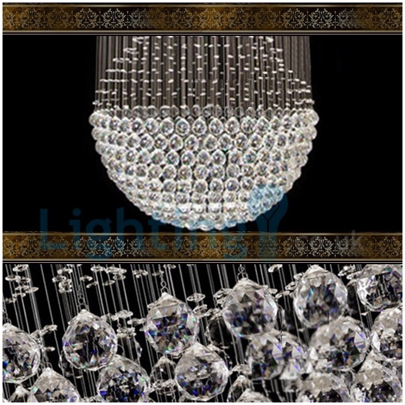 Lustre moderno contemporâneo, luminária pendente embutida, luz de gota de chuva de cristal
