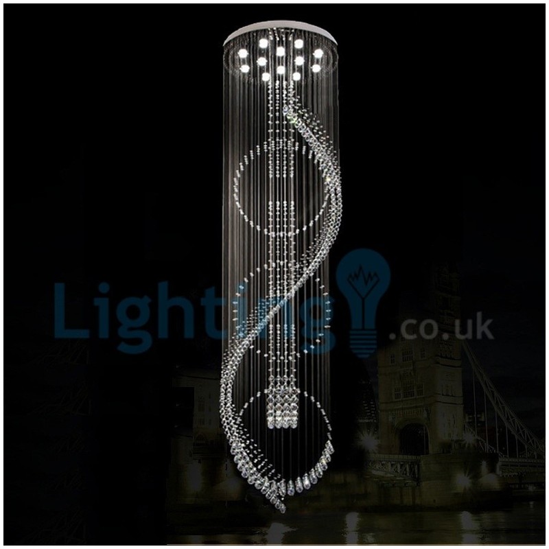 Lustre moderno contemporâneo, luminária pendente embutida, luz de gota de chuva de cristal