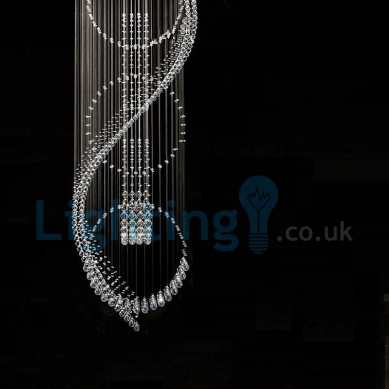 Lustre moderno contemporâneo, luminária pendente embutida, luz de gota de chuva de cristal
