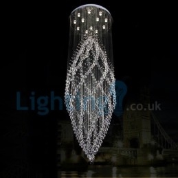 Lustre moderno contemporâneo, luminária pendente embutida, luz de gota de chuva de cristal