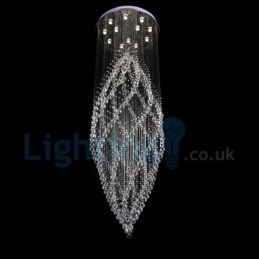 Lustre moderno contemporâneo, luminária pendente embutida, luz de gota de chuva de cristal