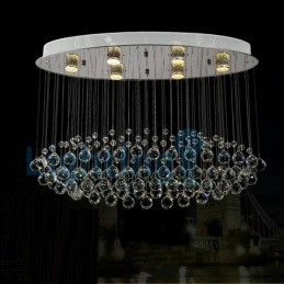 Lustre moderno contemporâneo, luminária pendente embutida, luz de gota de chuva de cristal