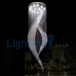 Lustre moderno contemporâneo, luminária pendente embutida, luz de gota de chuva de cristal
