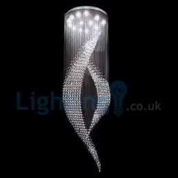 Lustre moderno contemporâneo, luminária pendente embutida, luz de gota de chuva de cristal