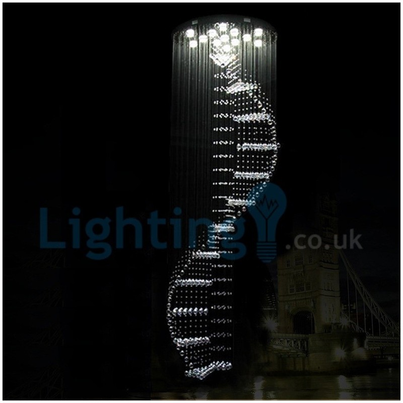 Lustre moderno contemporâneo, luminária pendente embutida, luz de gota de chuva de cristal