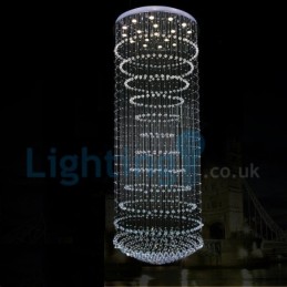 Lustre moderno contemporâneo, luminária pendente embutida, luz de gota de chuva de cristal