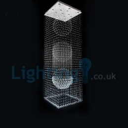 Lustre moderno contemporâneo, luminária pendente embutida, luz de gota de chuva de cristal