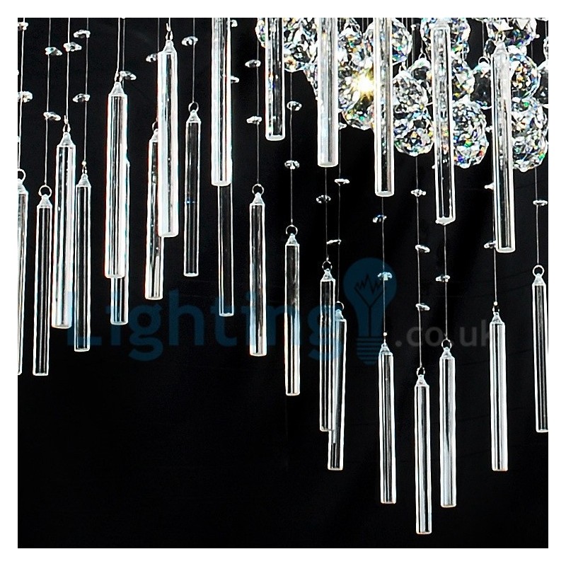 Lustre moderno contemporâneo, luminária pendente embutida, luz de gota de chuva de cristal