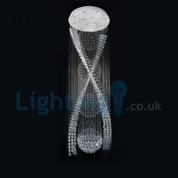 Lustre moderno contemporâneo, luminária pendente embutida, luz de gota de chuva de cristal