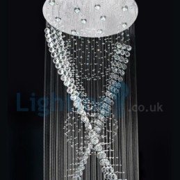 Lustre moderno contemporâneo, luminária pendente embutida, luz de gota de chuva de cristal