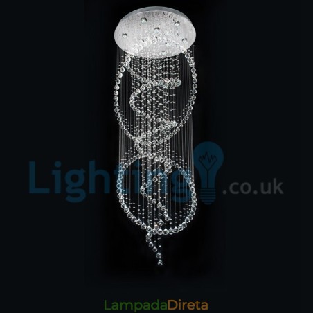 Lustre moderno contemporâneo, luminária pendente embutida, luz de gota de chuva de cristal Lustre moderno contemporâneo, luminária pendente embutida, luz de gota de chuva de cristal