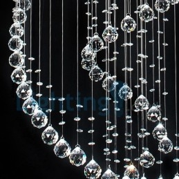 Lustre moderno contemporâneo, luminária pendente embutida, luz de gota de chuva de cristal