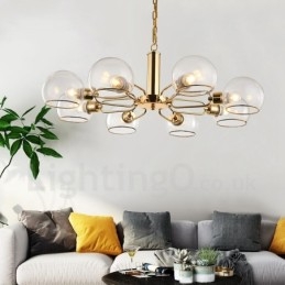 Lustre nórdico pós-moderno criativo de vidro mágico com 8 luzes