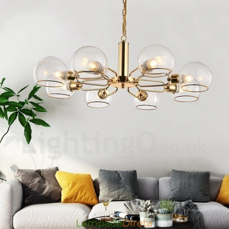 Lustre nórdico pós-moderno criativo de vidro mágico com 8 luzes Lustre nórdico pós-moderno criativo de vidro mágico com 8 luzes