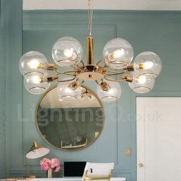 Lustre nórdico pós-moderno criativo de vidro mágico com 8 luzes