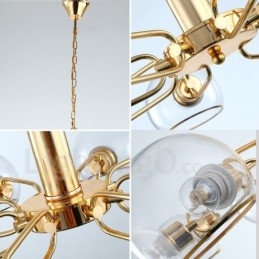 Lustre nórdico pós-moderno criativo de vidro mágico com 8 luzes