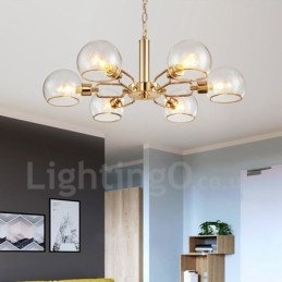 Lustre nórdico pós-moderno criativo de vidro mágico com 6 luzes