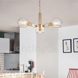 Lustre nórdico pós-moderno criativo de vidro mágico com 3 luzes