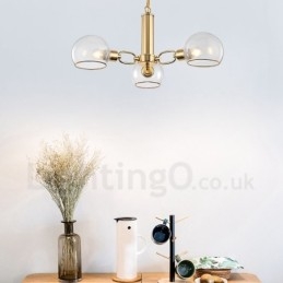 Lustre nórdico pós-moderno criativo de vidro mágico com 3 luzes