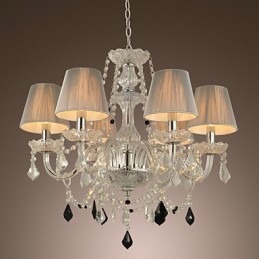 Lustre de cristal luxo moderno 1 níveis sala de estar 6 luzes
