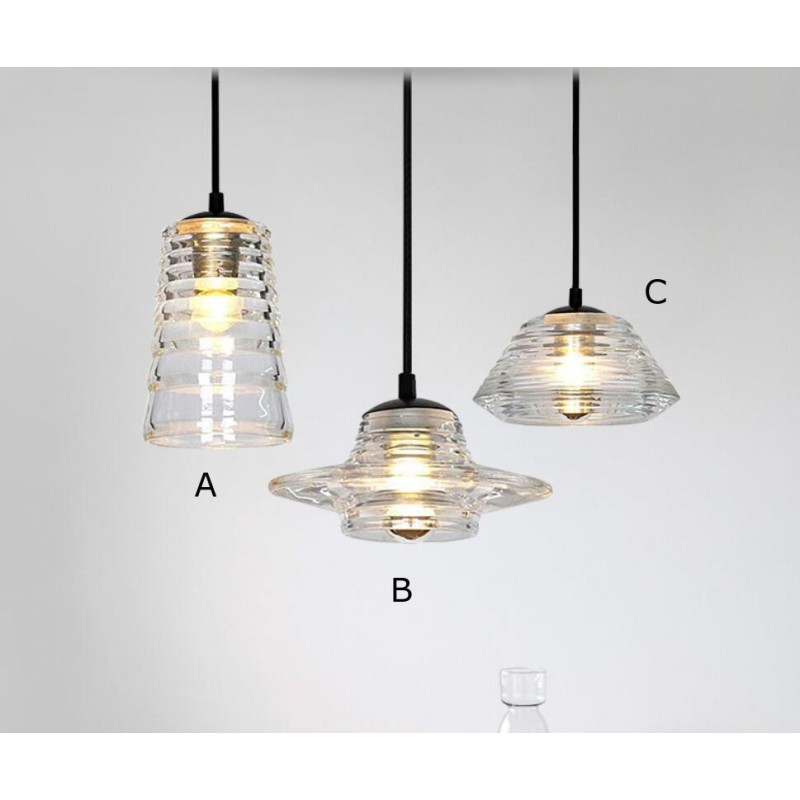Luminária pendente de vidro de cabeça única Café