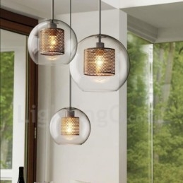 Decoração moderna minimalista estilo nórdico café bola de vidro luz pingente de cabeça única
