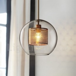 Decoração moderna minimalista estilo nórdico café bola de vidro luz pingente de cabeça única