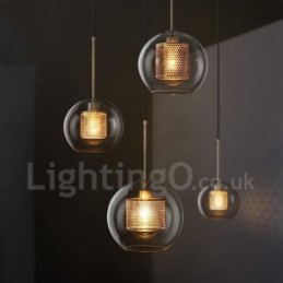 Decoração moderna minimalista estilo nórdico café bola de vidro luz pingente de cabeça única
