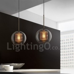 Decoração moderna minimalista estilo nórdico café bola de vidro luz pingente de cabeça única