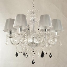 Lustre de cristal luxo moderno 1 níveis sala de estar 6 luzes