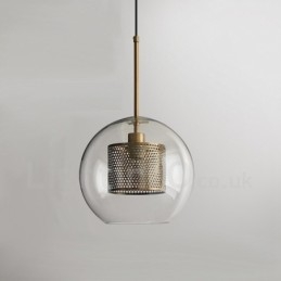 Decoração moderna minimalista estilo nórdico café bola de vidro luz pingente de cabeça única