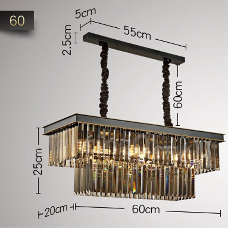 Retro Cristal Pendant Light Café Salão de Exibição