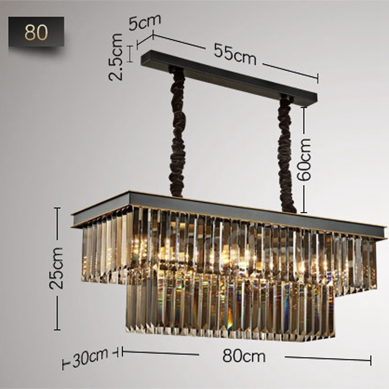Retro Cristal Pendant Light Café Salão de Exibição