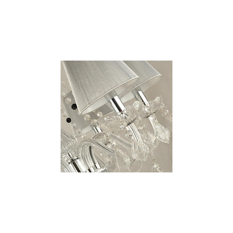 Lustre de cristal luxo moderno 1 níveis sala de estar 6 luzes