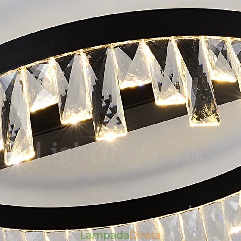 Luminária de Teto Circular Criativa Minimalista Moderna de Cristal