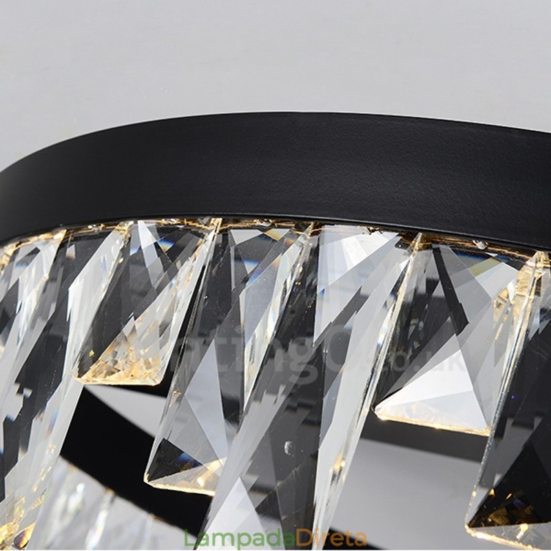 Luminária de Teto Circular Criativa Minimalista Moderna de Cristal