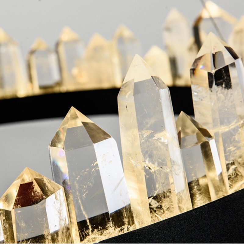 Luminária pendente de cristal com design de círculo requintado
