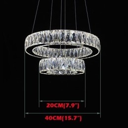 Lustre de cristal Luzes Iluminação moderna Dois anéis D2040 K9 Grandes luminárias de teto de cristal para casa