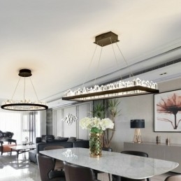 Luminária pendente retangular de cristal com design mais recente